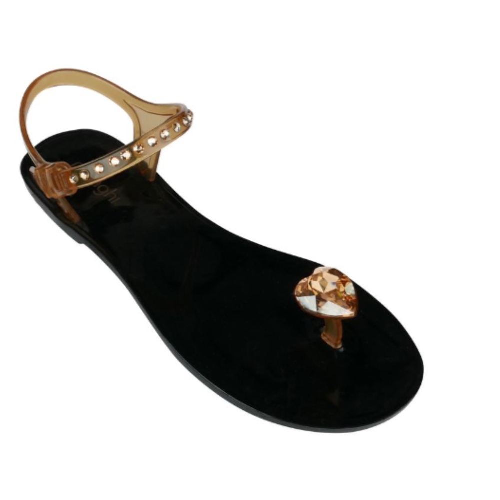 Crystal Ring Jelly Sandals